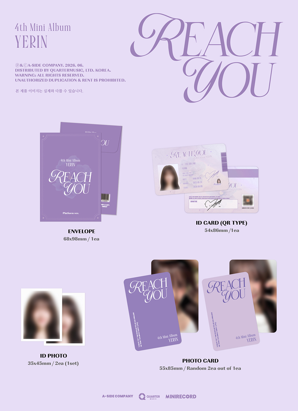 YERIN - 4TH MINI ALBUM [REACH YOU] PLATFORM Version.