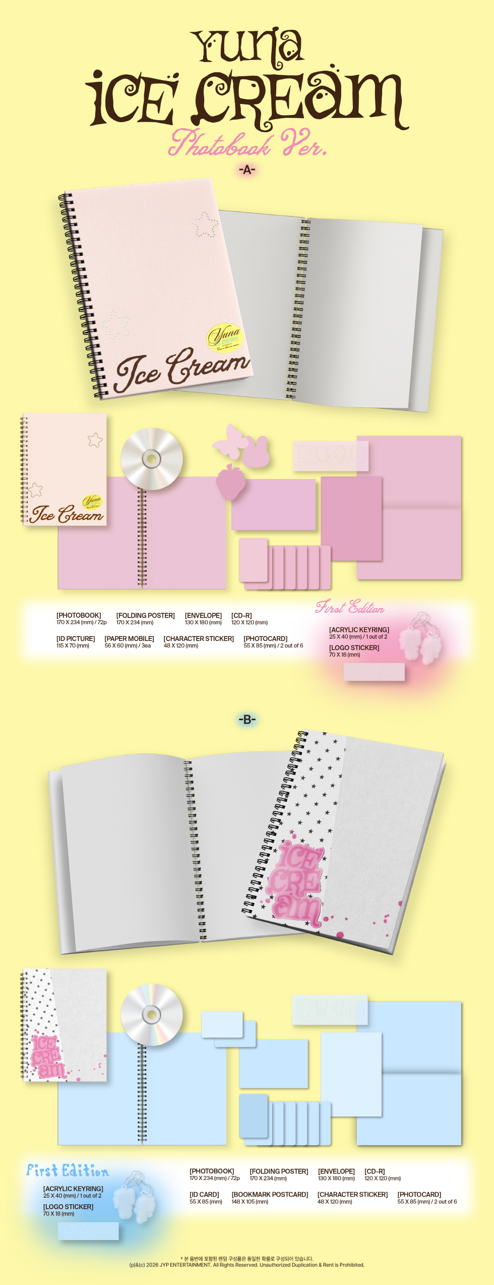YUNA ITZY  Ice Cream Photobook Ver A Ver / B Ver 2types Random Ver