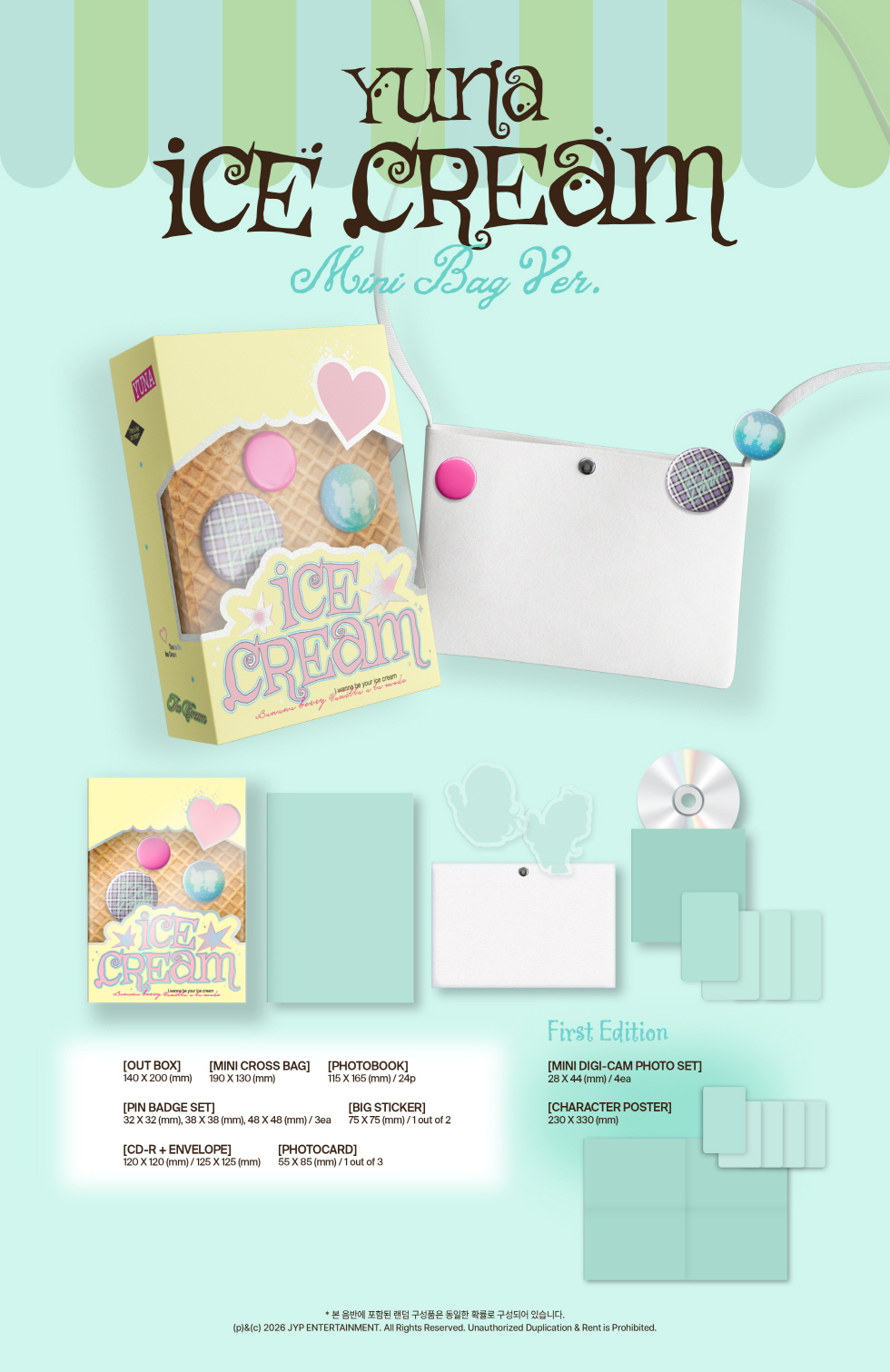 YUNA ITZY  Ice Cream MINI BAG Ver MD Ver