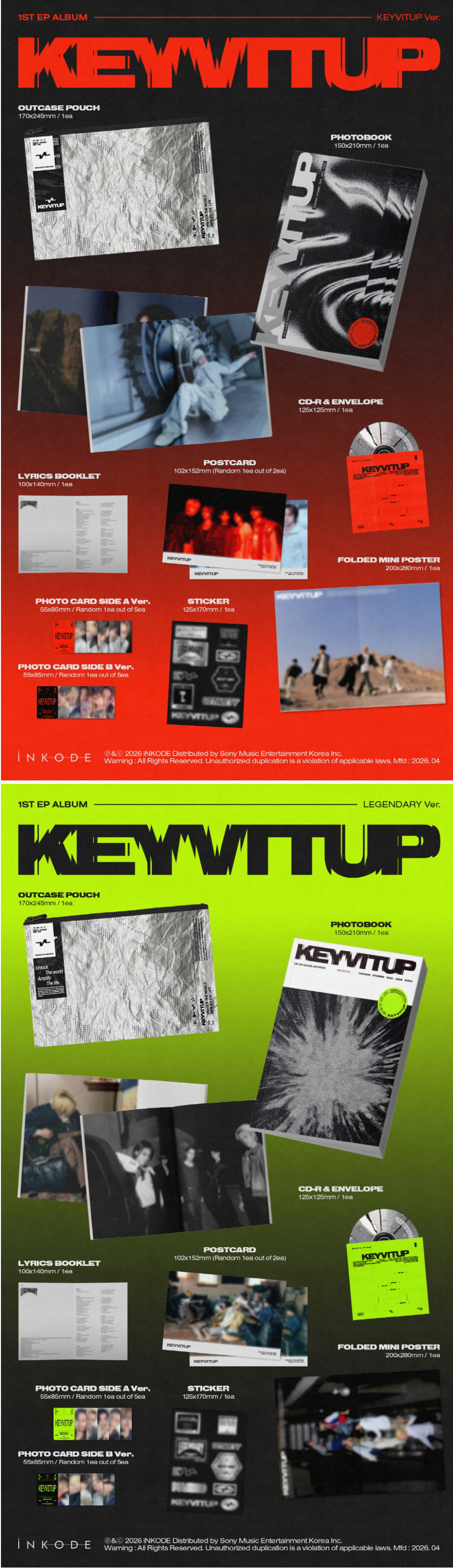 KEYVITUP  1ST EP ALBUM KEYVITUP KEYVITUP Ver / LEGENDARY Ver2types Random Ver