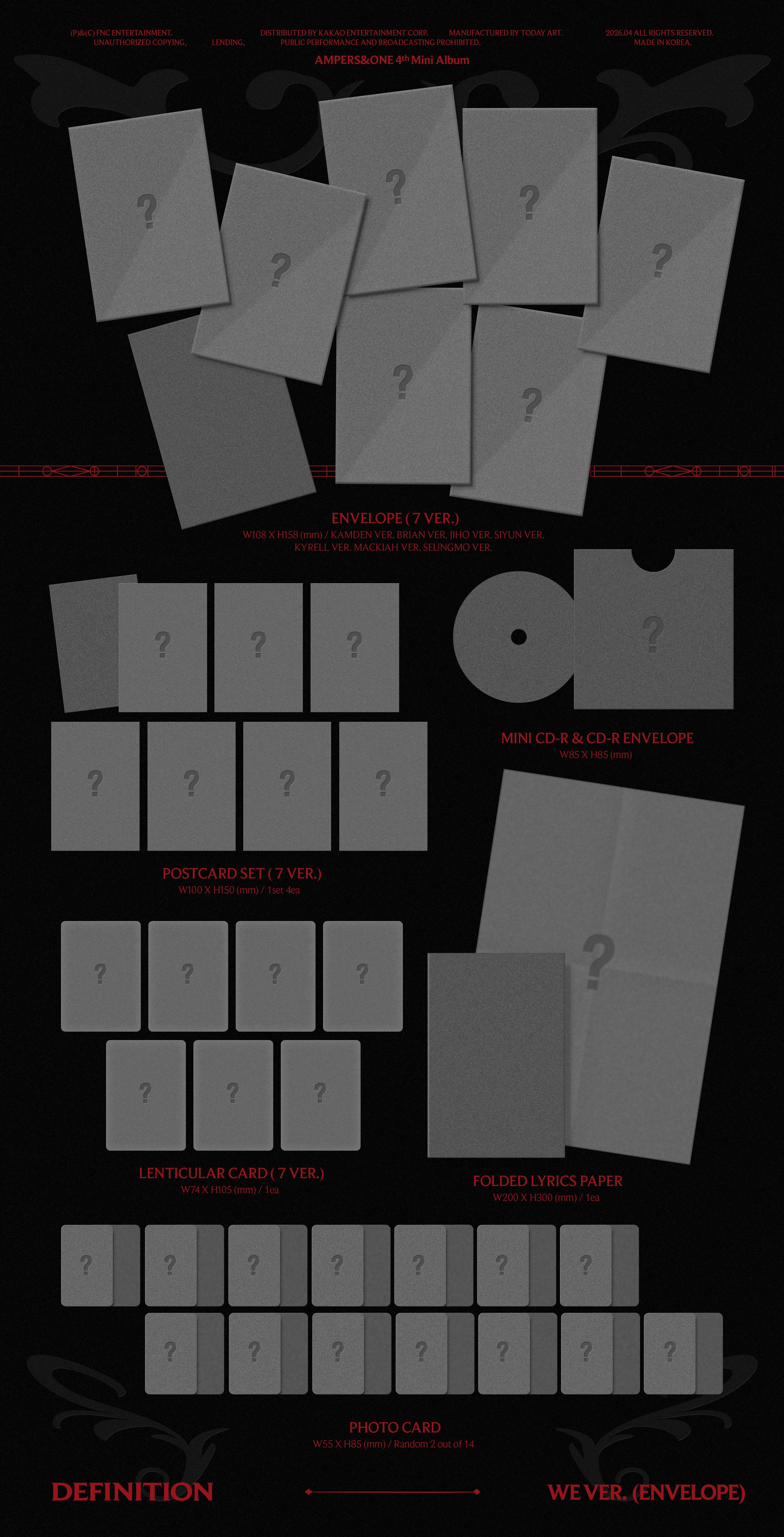 AMPERS&ONE  4TH MINI ALBUM DEFINITION WE Ver 7types Random Ver