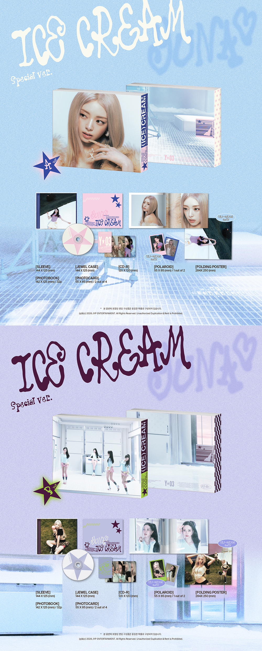 YUNA ITZY  Ice Cream SPECIAL Ver A Ver / B Ver 2types Random Ver