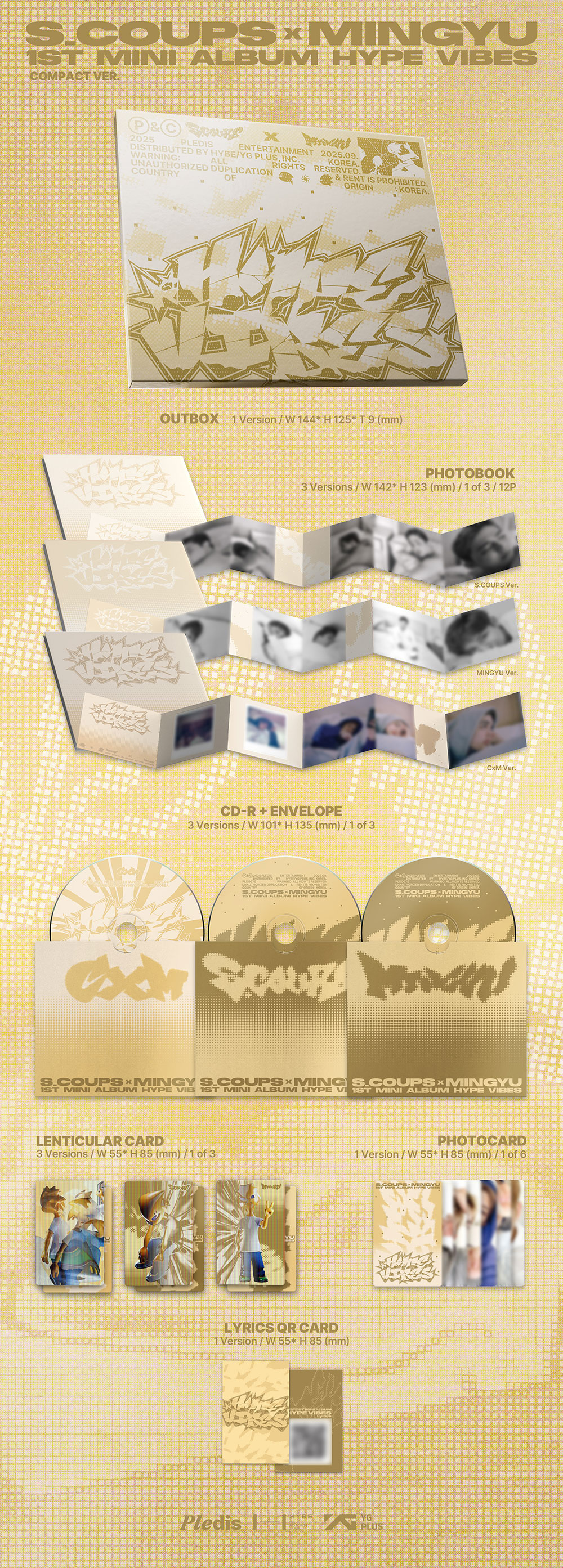 SCOUPS X MINGYU 1st Mini Album ‘HYPE VIBES’ COMPACT Ver and with weverseshop gift