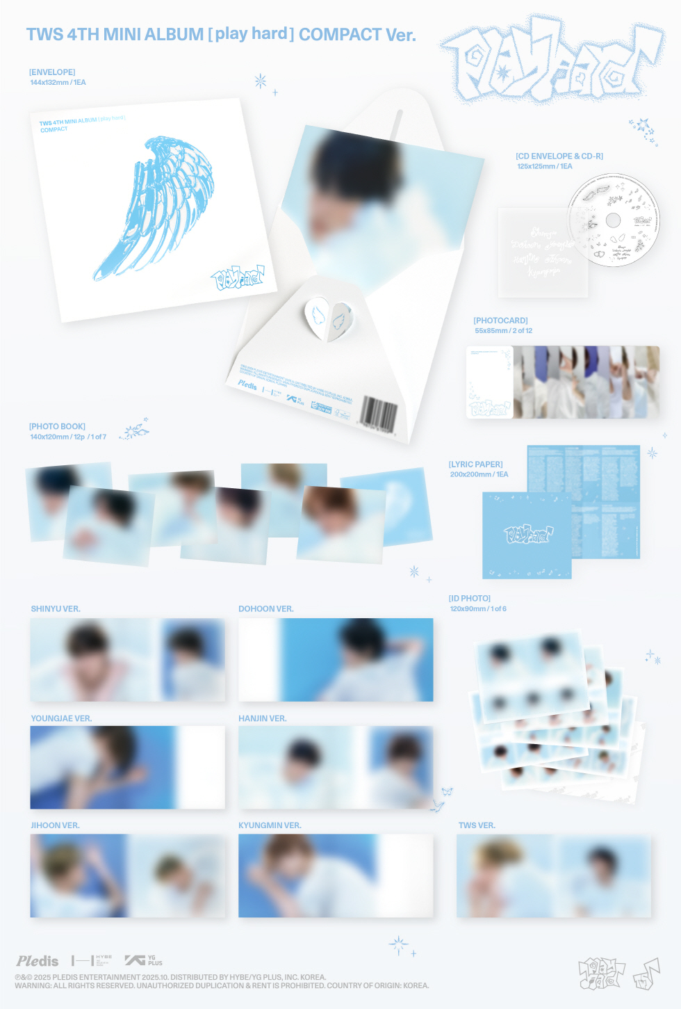 TWS 4th Mini Album ‘play hard’ COMPACT Ver 7types Random Ver