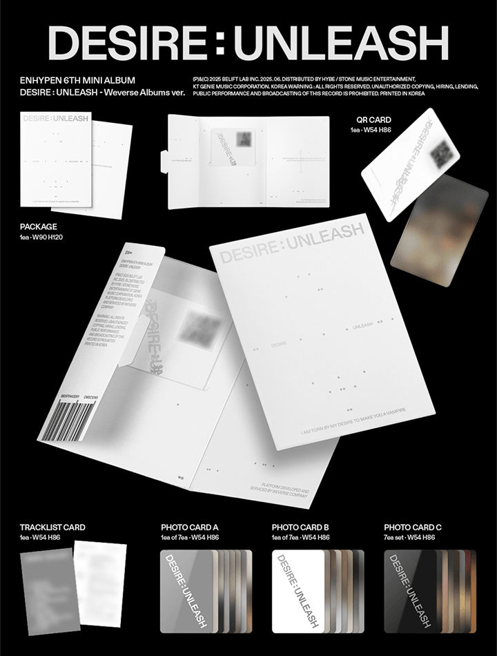 ENHYPEN DESIRE UNLEASH Weverse Albums ver and with weverseshop gift