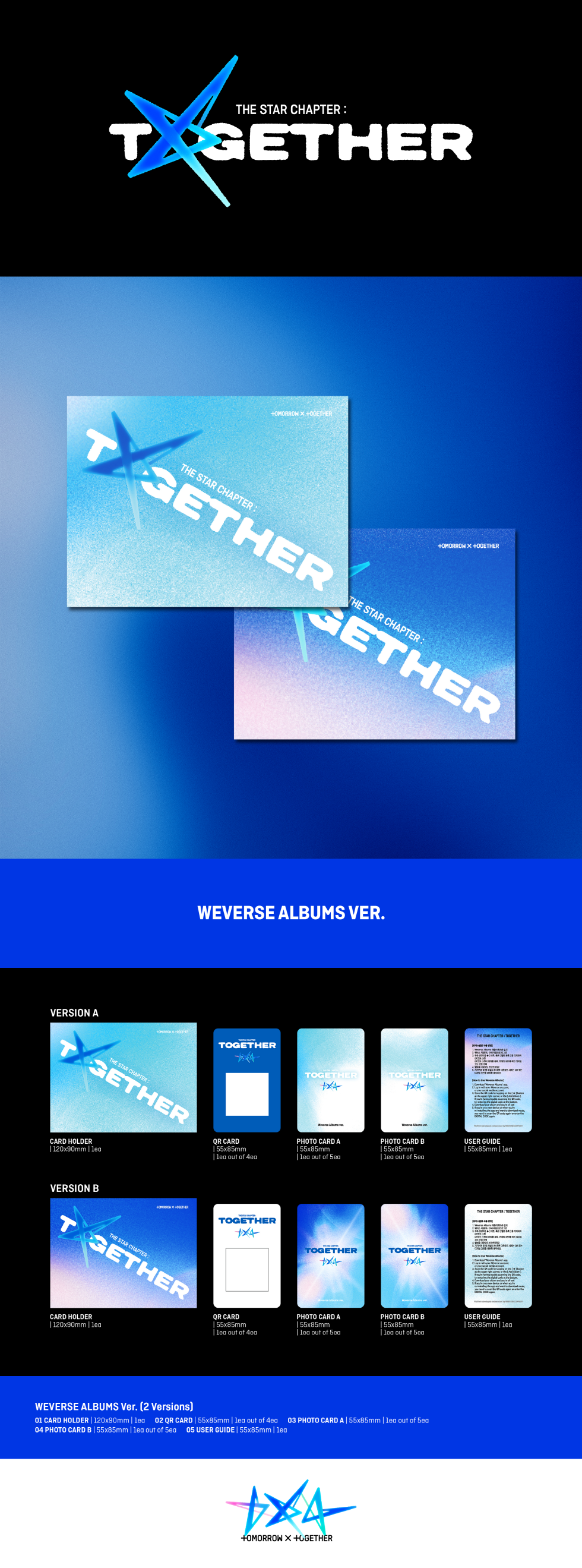 TOMORROW X TOGETHER TXT THE STAR CHAPER TOGETHER WEVERSE ALBUMS VER A Ver / B Ver 2types Random Ver