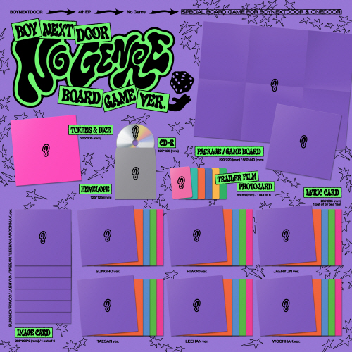 BOYNEXTDOOR 4th EP No Genre Board Game verSUNGHO/ RIWOO / JAEHYUN / TAESAN / LEEHAN / WOONHAK ver6 Types Random ver