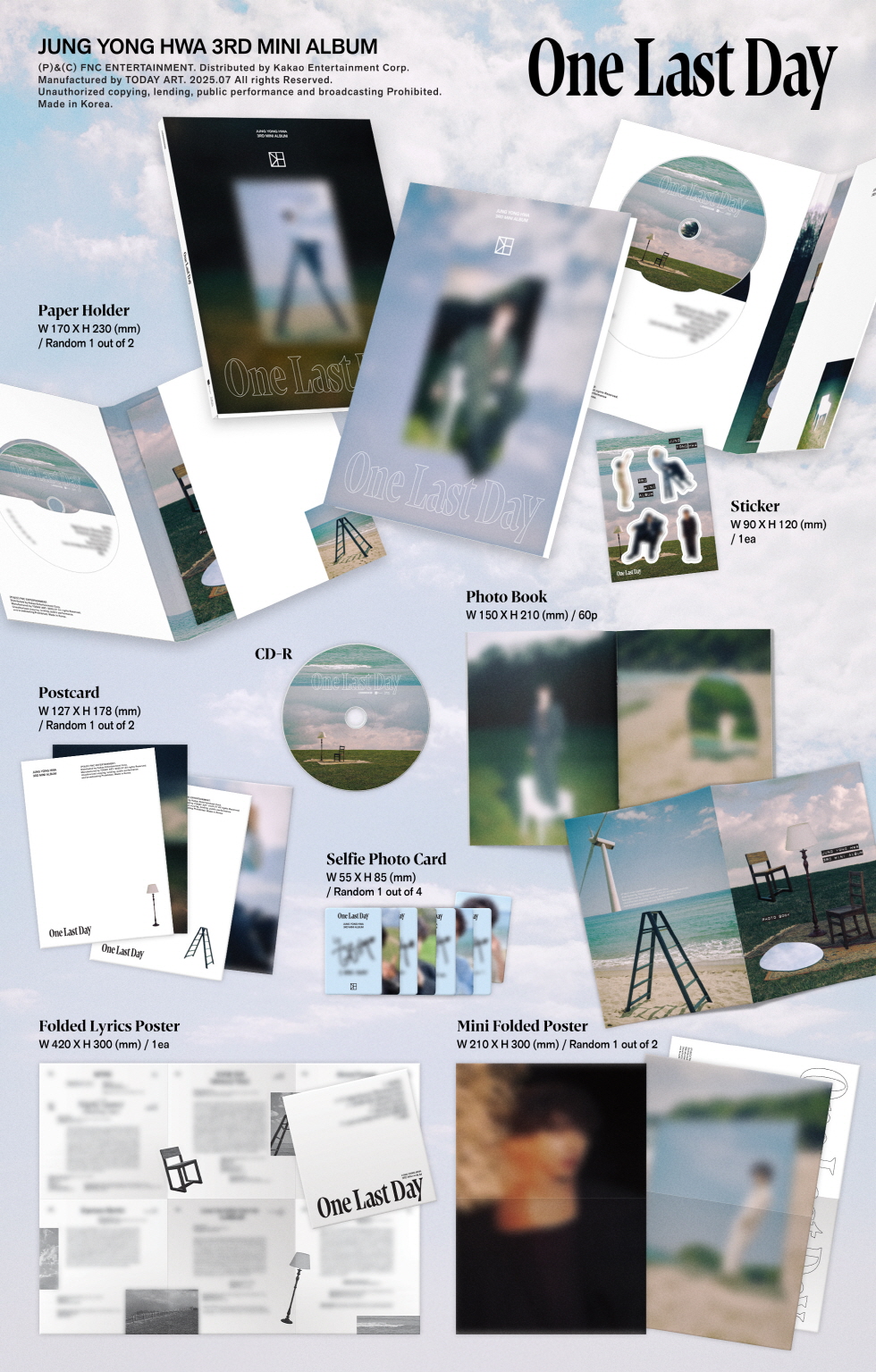 JUNG YONGHWA 3rd Mini Album One Last Day PHOTO BOOK Ver2types Random Ver