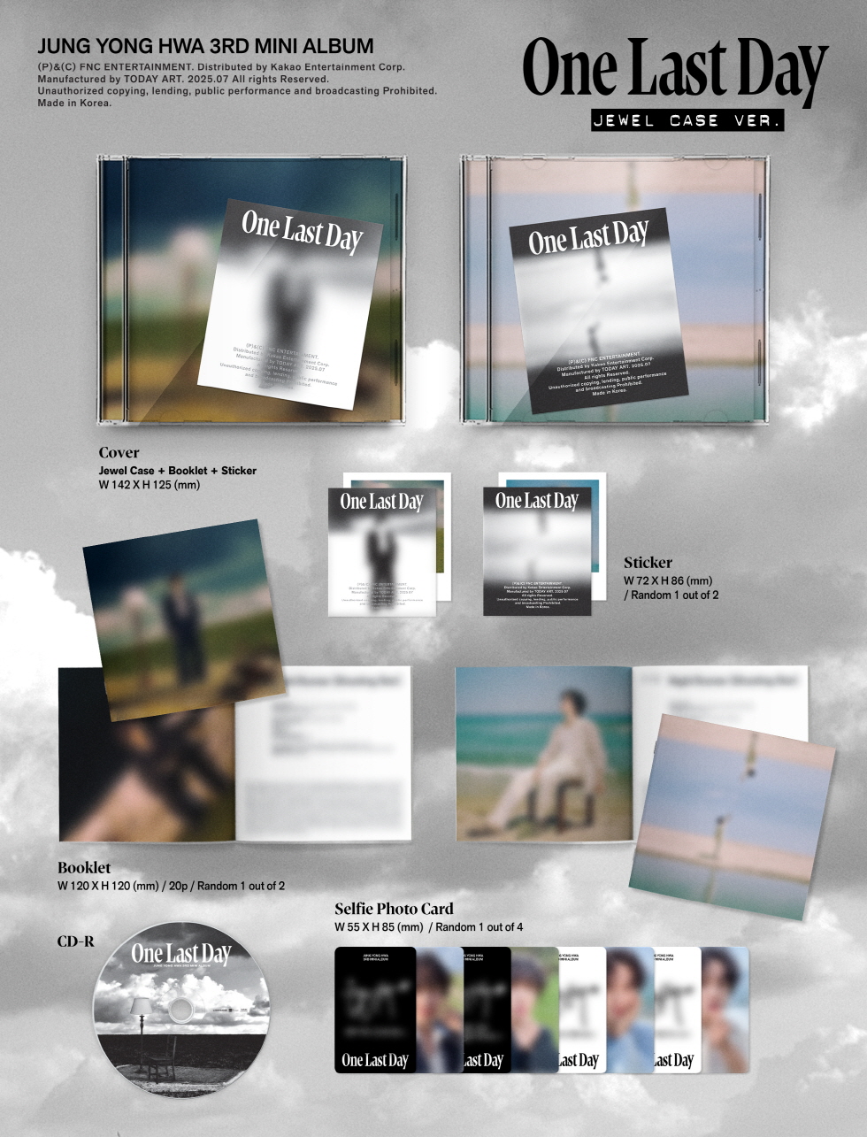 JUNG YONGHWA 3rd Mini Album One Last Day JEWEL CASE Ver