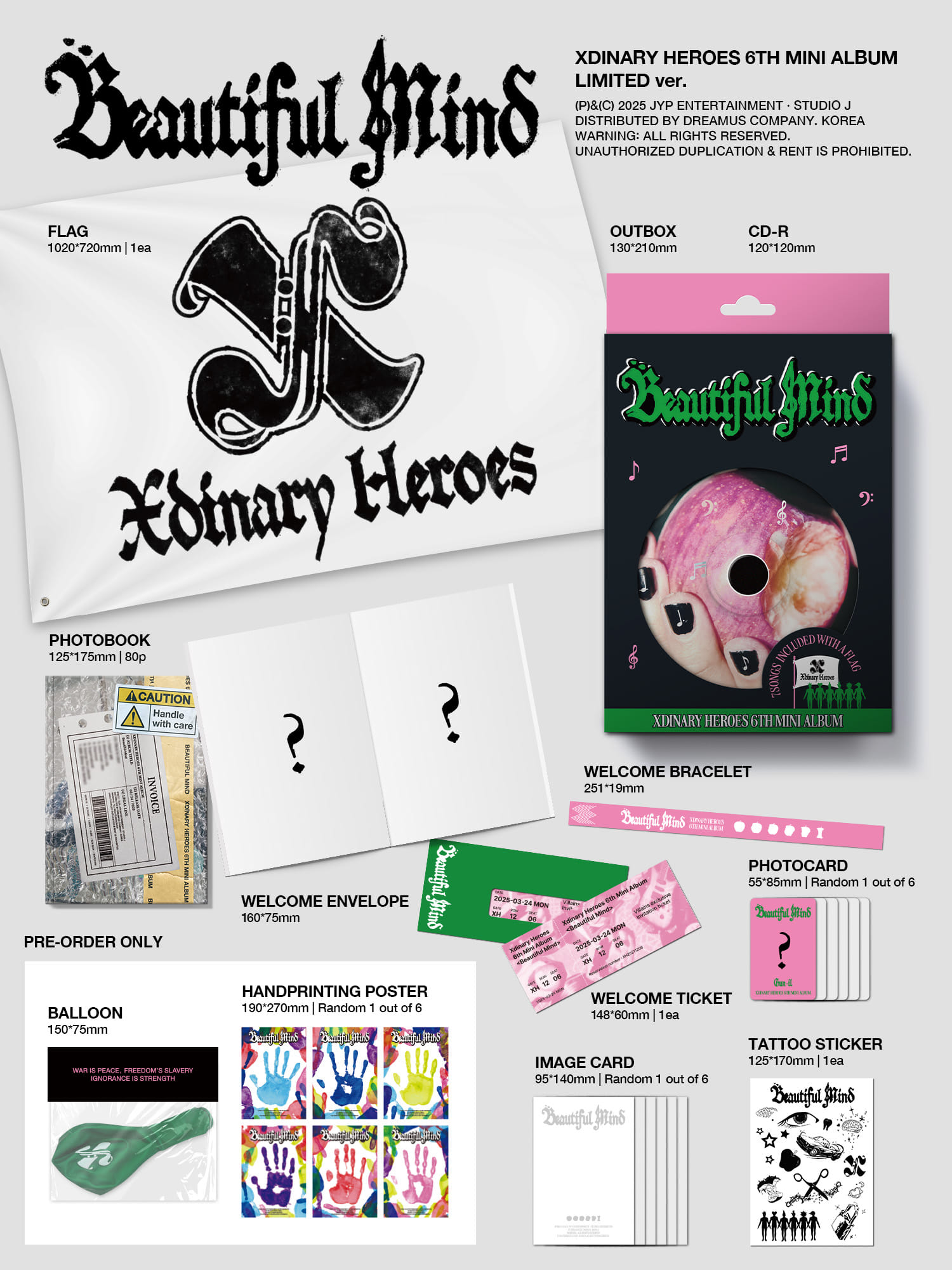 Xdinary Heroes 6th Mini Album Beautiful Mind LIMITED ver