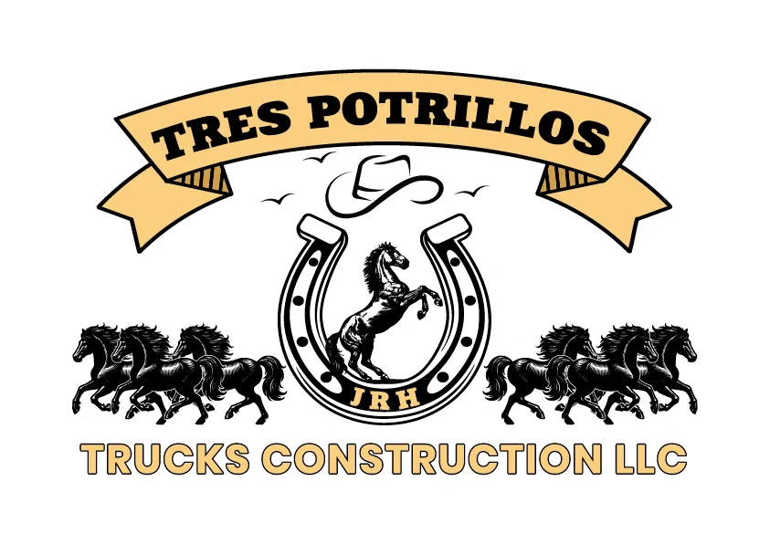 logo Tres Potrillos  Trucks Construction LLC