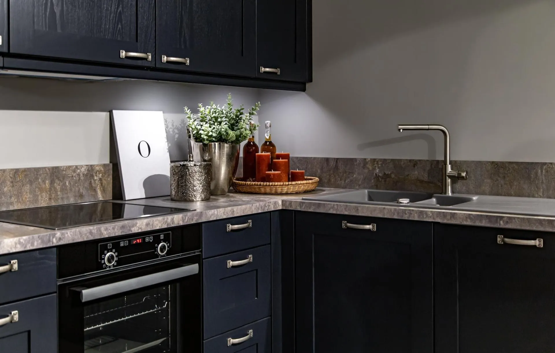 Modern kitchen with blue cabinets - Cabinet Painting Near Eagan, MN