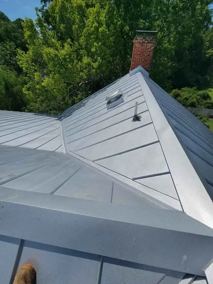 Aerial view of metal roof -  Commercial Roofing in Sunbury, NC