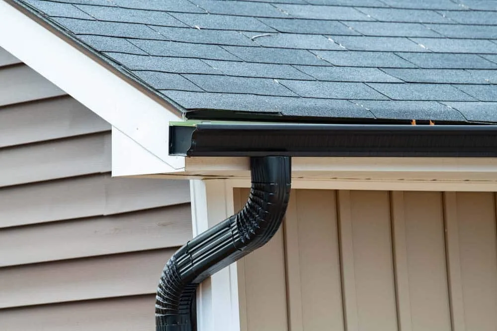 Sturdy gutter system in black color