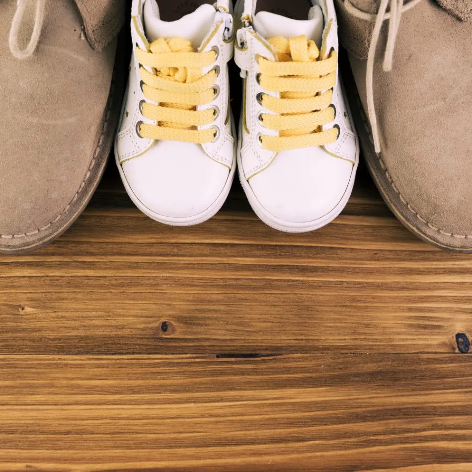 Second-hand footwear for women, men and children.