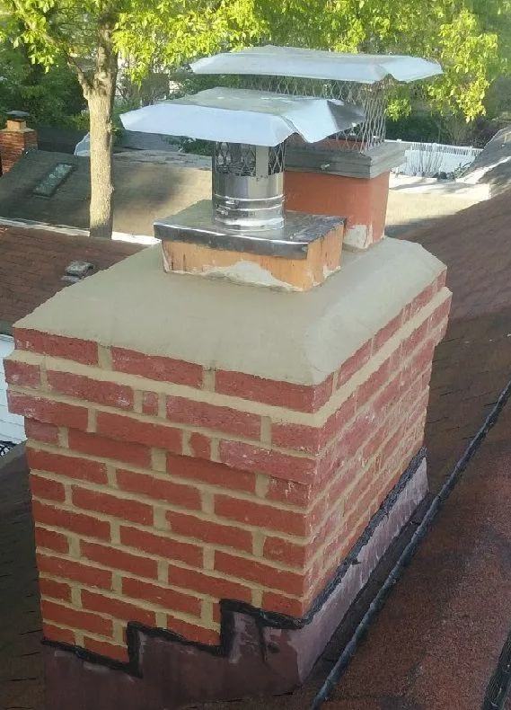 Skim coating chimney