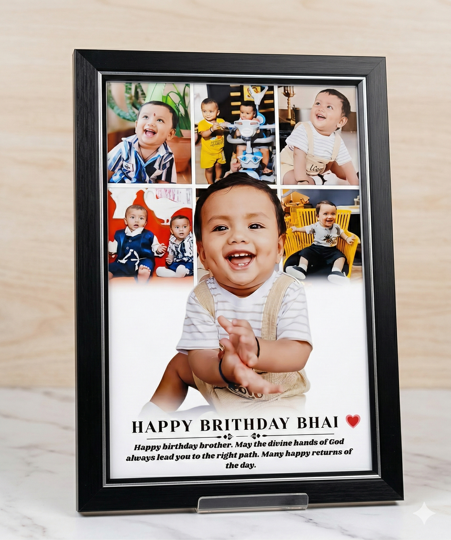 Bespoke Brother's Birthday Memory Frame – High-Quality Multi-Photo Wall & Table Decor