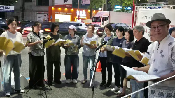 고공농성 택시노동자 
고영기와 함께하는 기도회