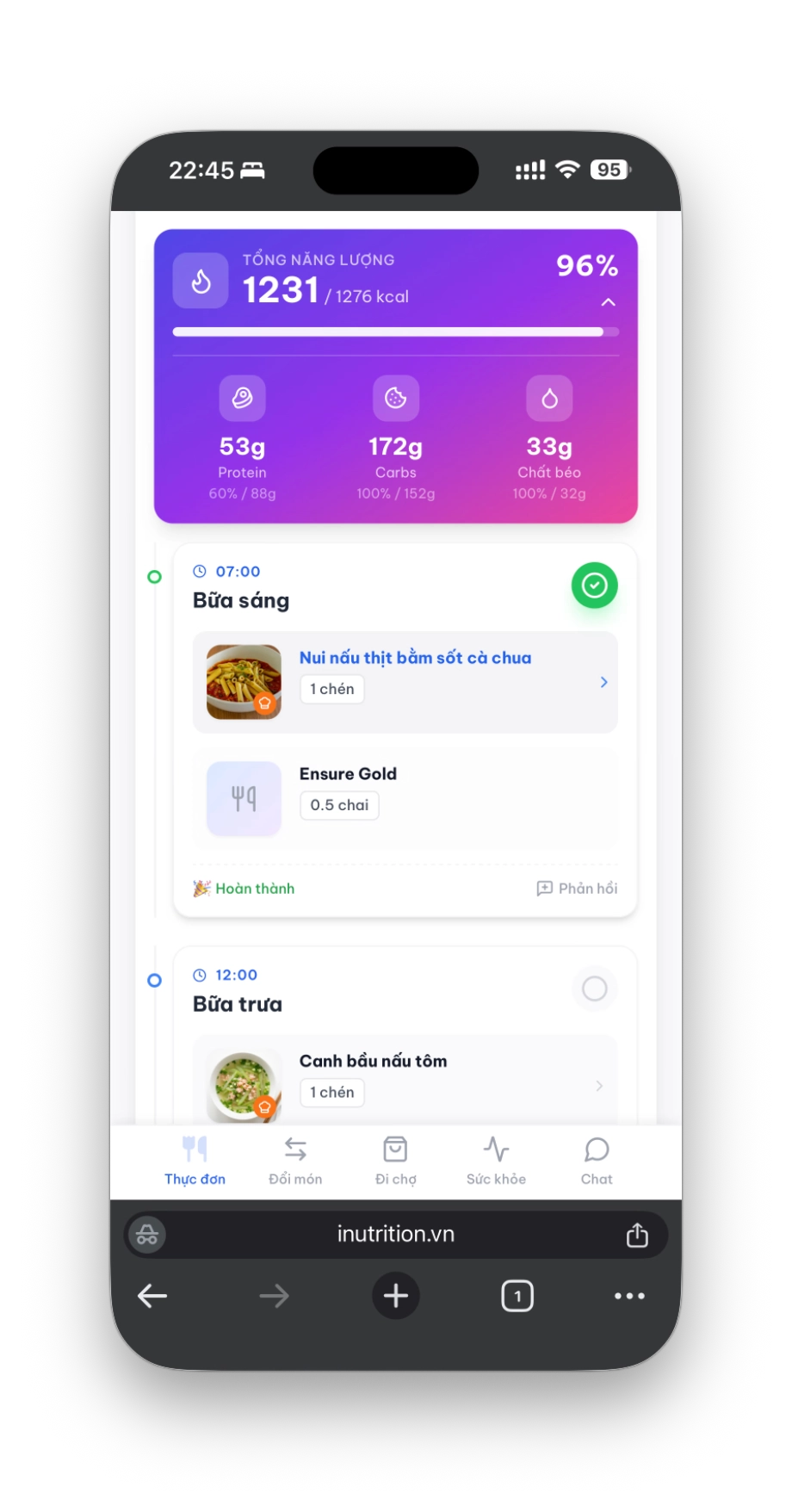 Giao diện App Khách hàng