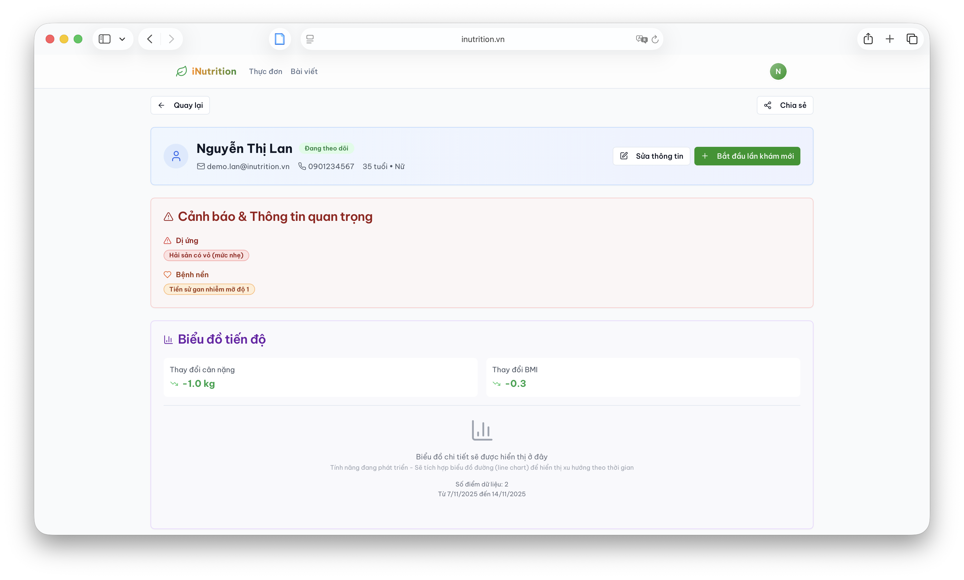 Giao diện quản lý chuyên nghiệp - Client Detail Preview