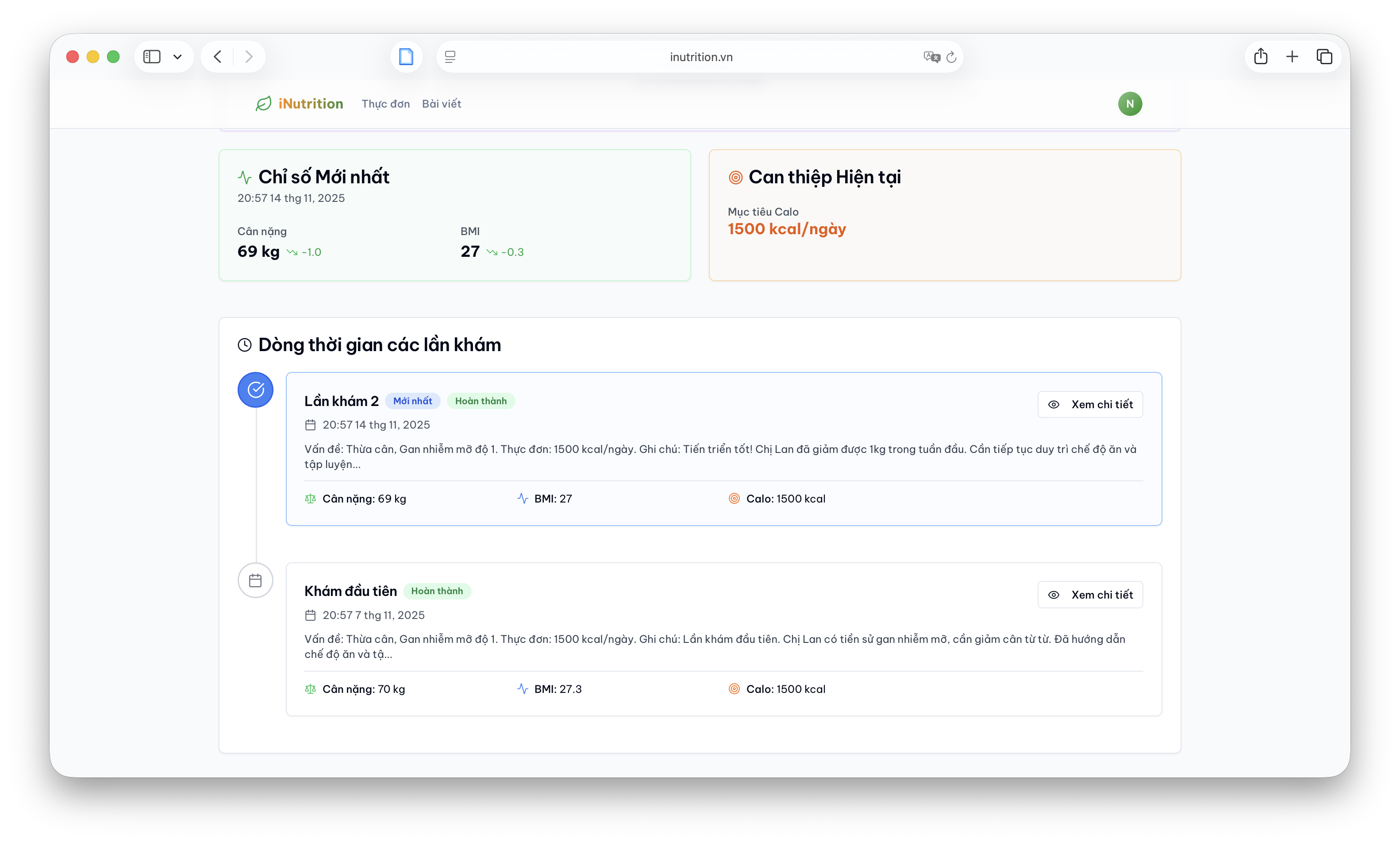 Lịch sử Tư vấn - Consultation History