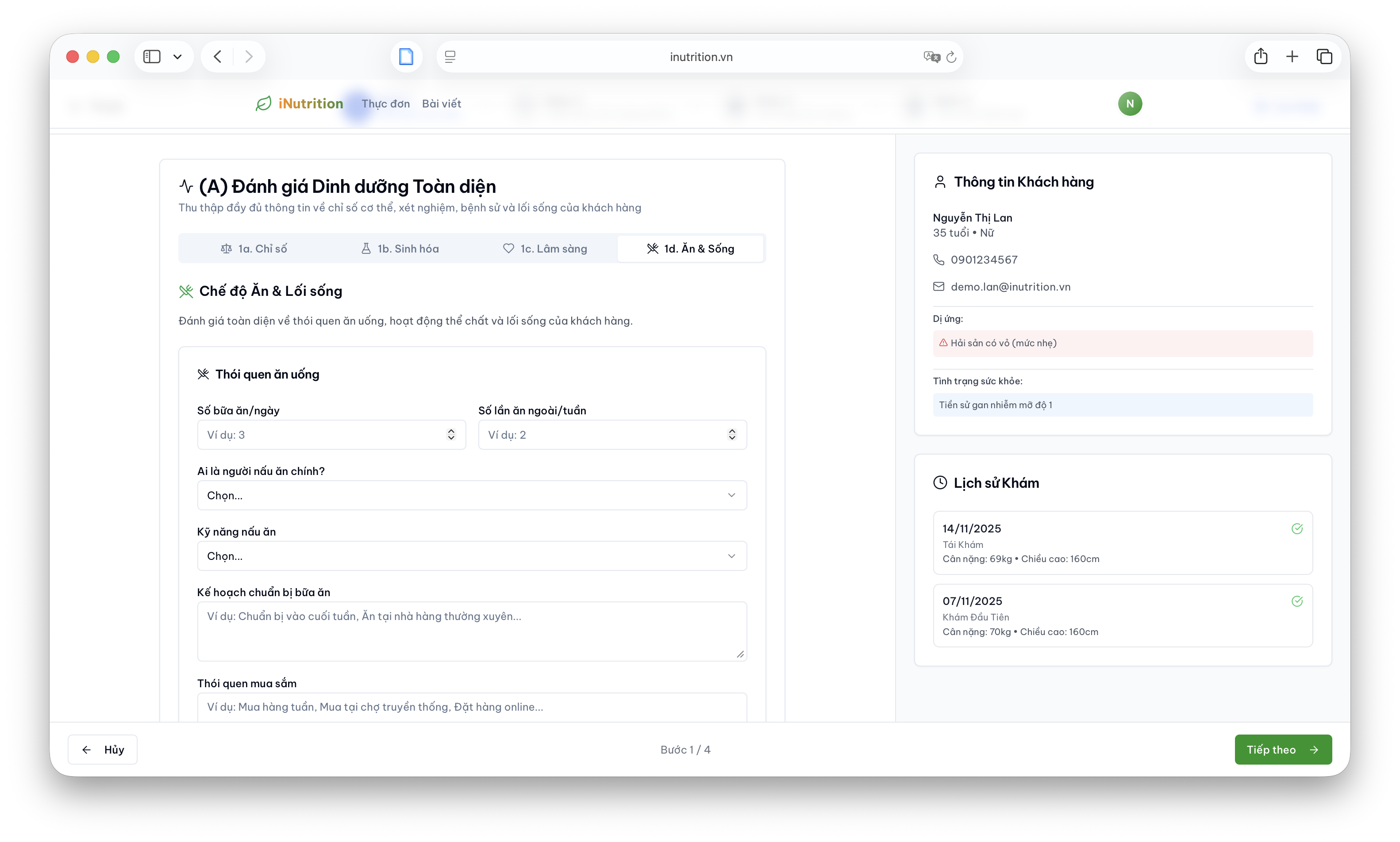 Quy trình Tư vấn - Bước 1
