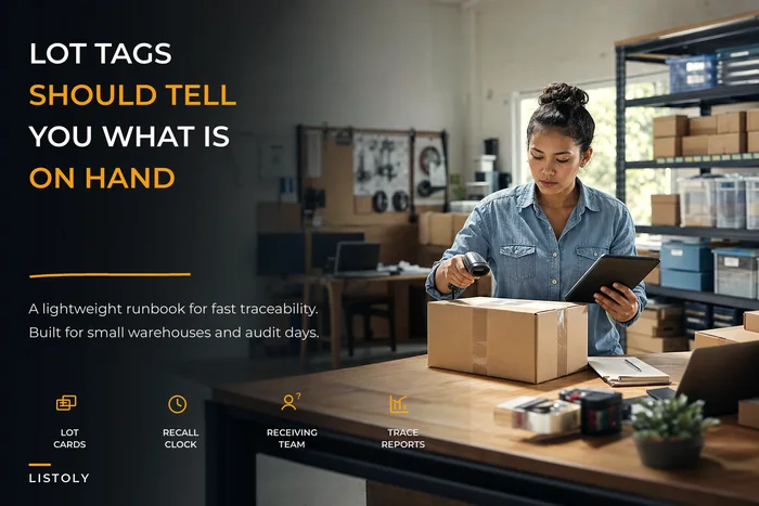 A lightweight lot-traceability and recall runbook for small warehouses