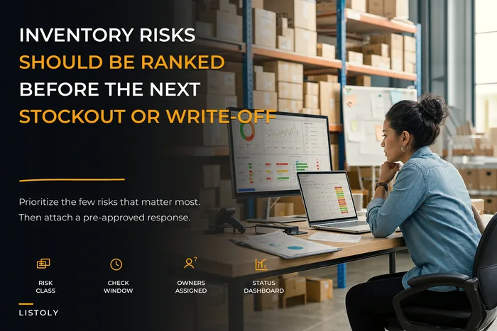 An inventory risk register for small operations: prioritized mitigations, owners and simple monitoring dashboards
