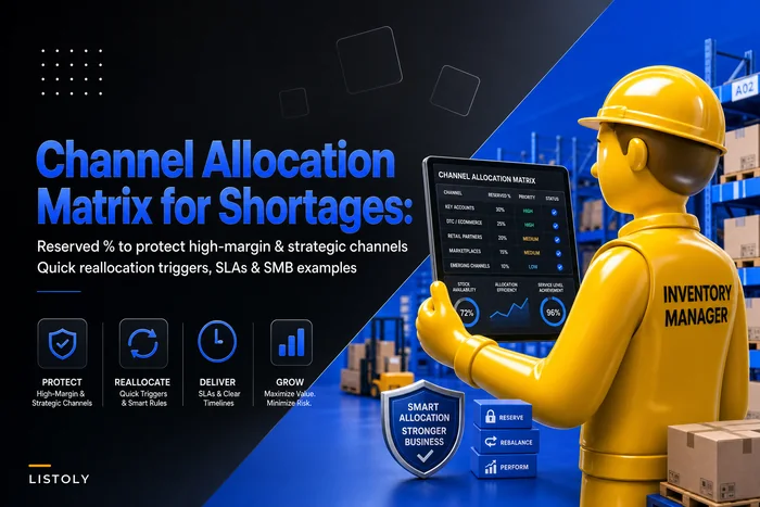 Channel-allocation matrix for shortages: reserve percentages and quick reallocation triggers