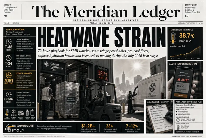 Heatwave-Ready Inventory: Immediate operational fixes SMBs should apply to protect stock, staff and deliveries