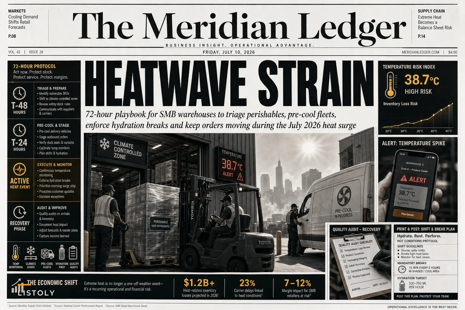 Heatwave-Ready Inventory: Immediate operational fixes SMBs should apply to protect stock, staff and deliveries