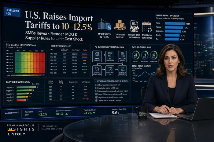 How SMBs should adjust reorder, MOQ and supplier rules after new U.S. 10–12.5% import tariffs