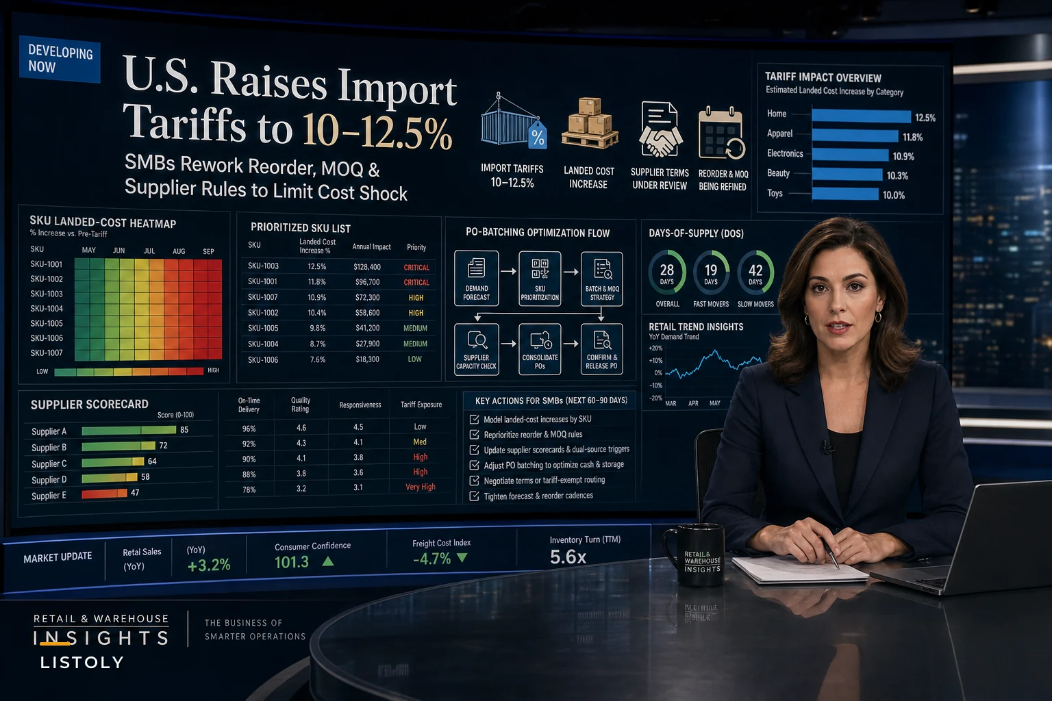 How SMBs should adjust reorder, MOQ and supplier rules after new U.S. 10–12.5% import tariffs
