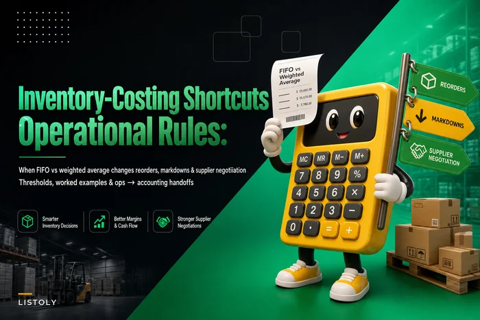 Inventory-costing shortcuts that change day-to-day ops: simple rules for FIFO vs weighted average and landed cost