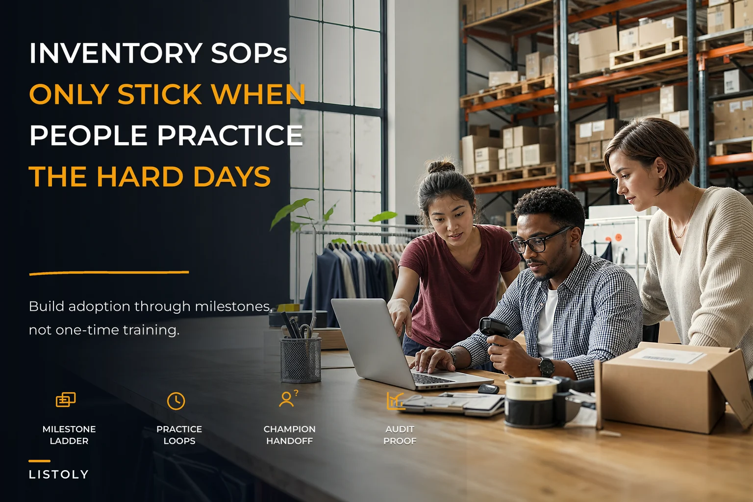 Inventory SOP rollouts that stick: a lightweight change-management playbook for tiny teams