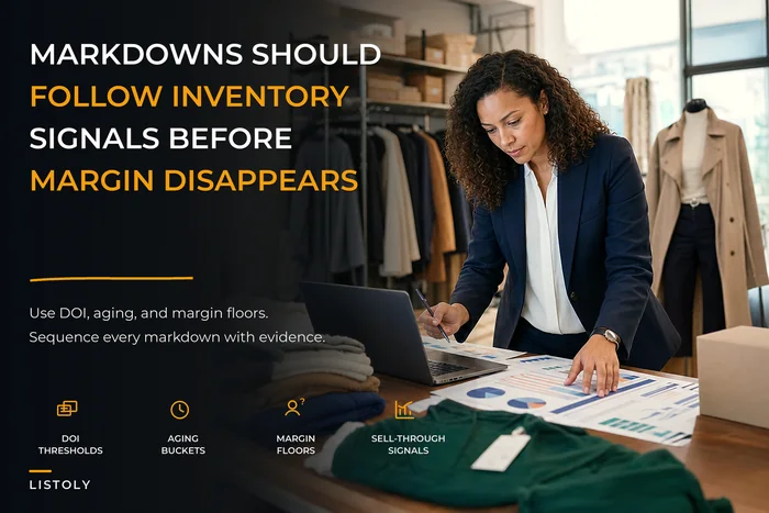 Markdown governance driven by inventory signals: thresholds and sequencing to protect margin
