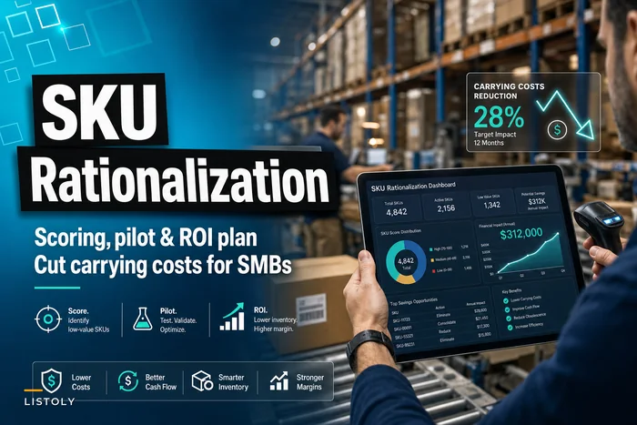 SKU rationalization: a scoring, pilot and ROI plan to cut carrying costs