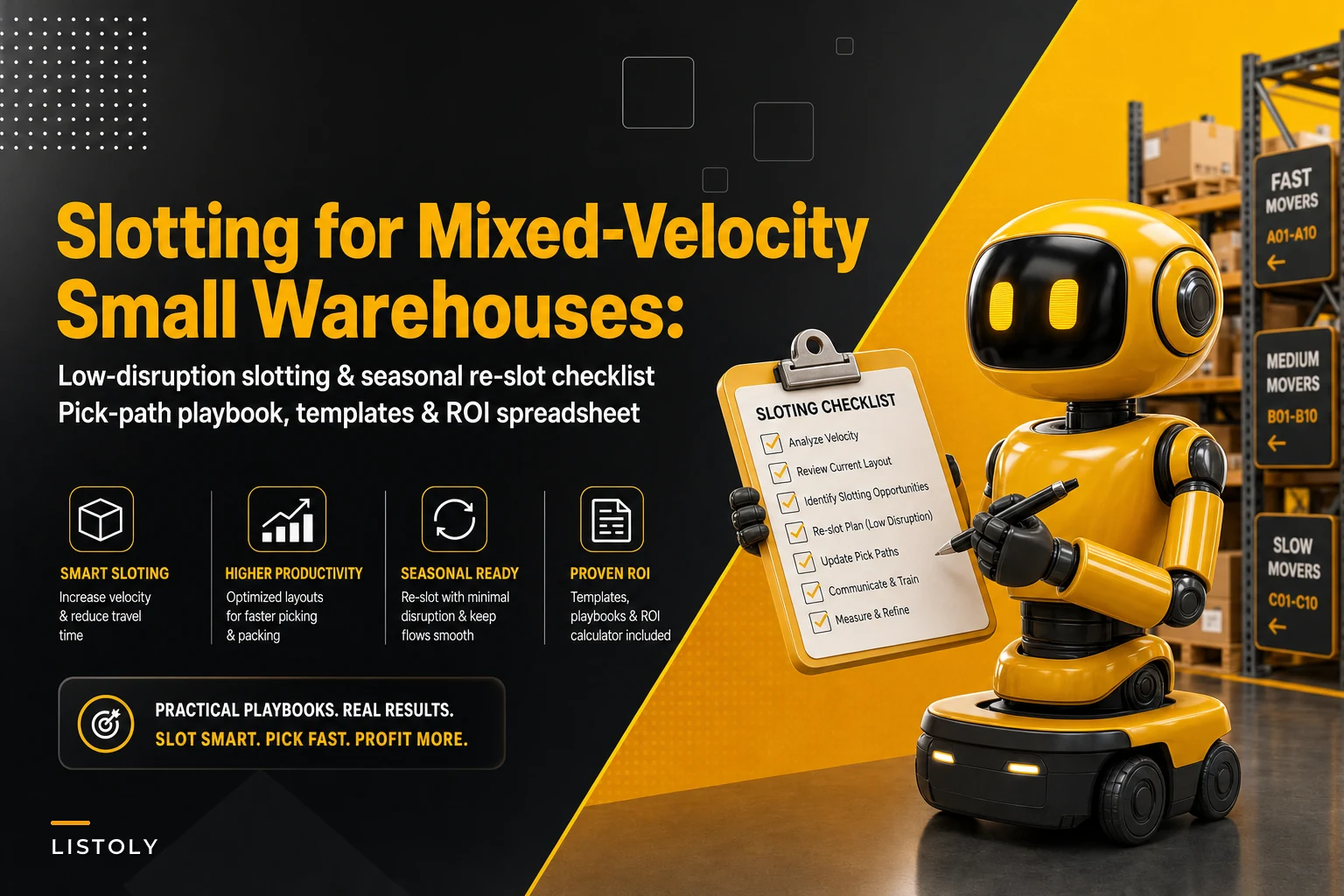Slotting for mixed-velocity small warehouses: a low-tech plan, seasonal re-slot checklist and ROI spreadsheet