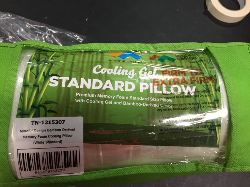 Photo 4 of Mindful Design Firm Memory Foam Pillow  Bamboo Derived Cover w Cooling Gel