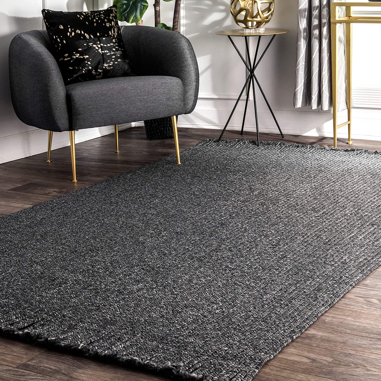 Photo 1 of nuLOOM Courtney Braided IndoorOutdoor Area Rug 3 x 5 Charcoal