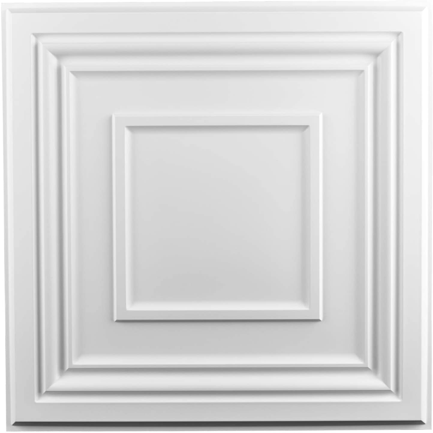 Photo 1 of Art3d Decorative Drop Ceiling Tile 2x2 Pack of 12pcs Glue up Ceiling Panel Square Relief in Matt White NEW 605cm x 605cm