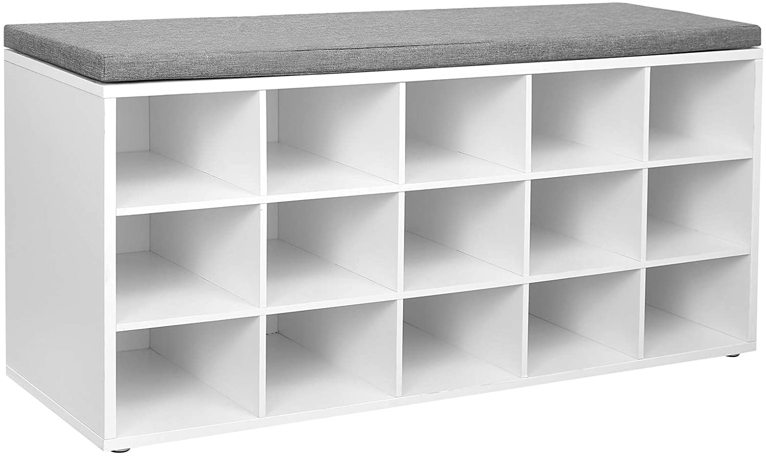 Photo 1 of VASAGLE Shoe Bench with Cushion 15Cube Storage Bench Holds up to 440 lb White ULHS15WT