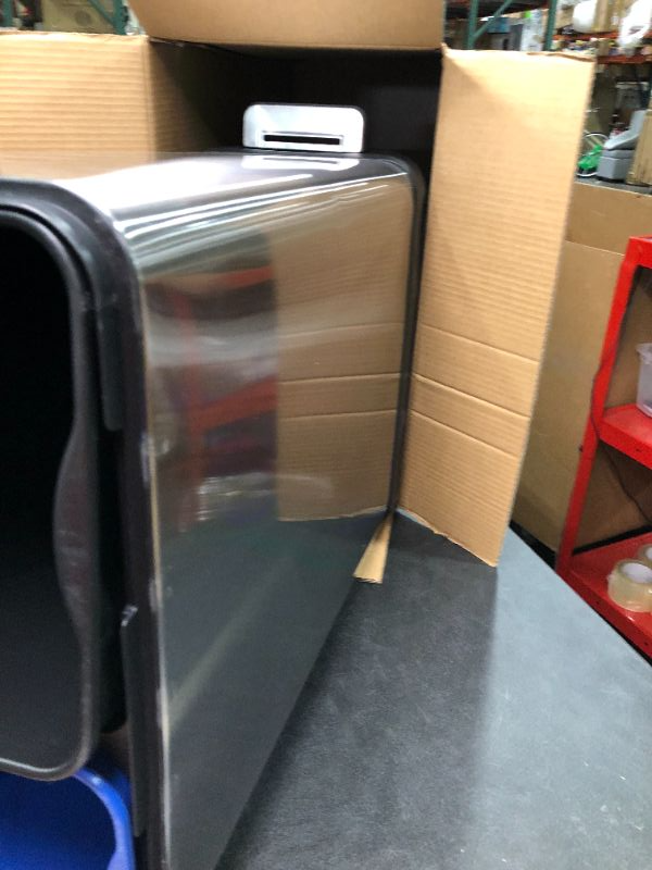 Photo 6 of Home Zone Living 13 Gallon Kitchen Trash Can Dual Compartment Recycle Combo Slim Stainless Steel 50 Liter Minor Dent on Side Functioning