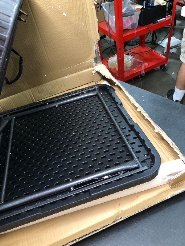 Photo 3 of Folding Table Small Portable Foldable Table with Carrying Handle 4 Ft Black Square Plastic Faux Rattan FoldinHalf Camping Picnic Table Fold Up Computer Table for Game Lightweight Only 17lbs