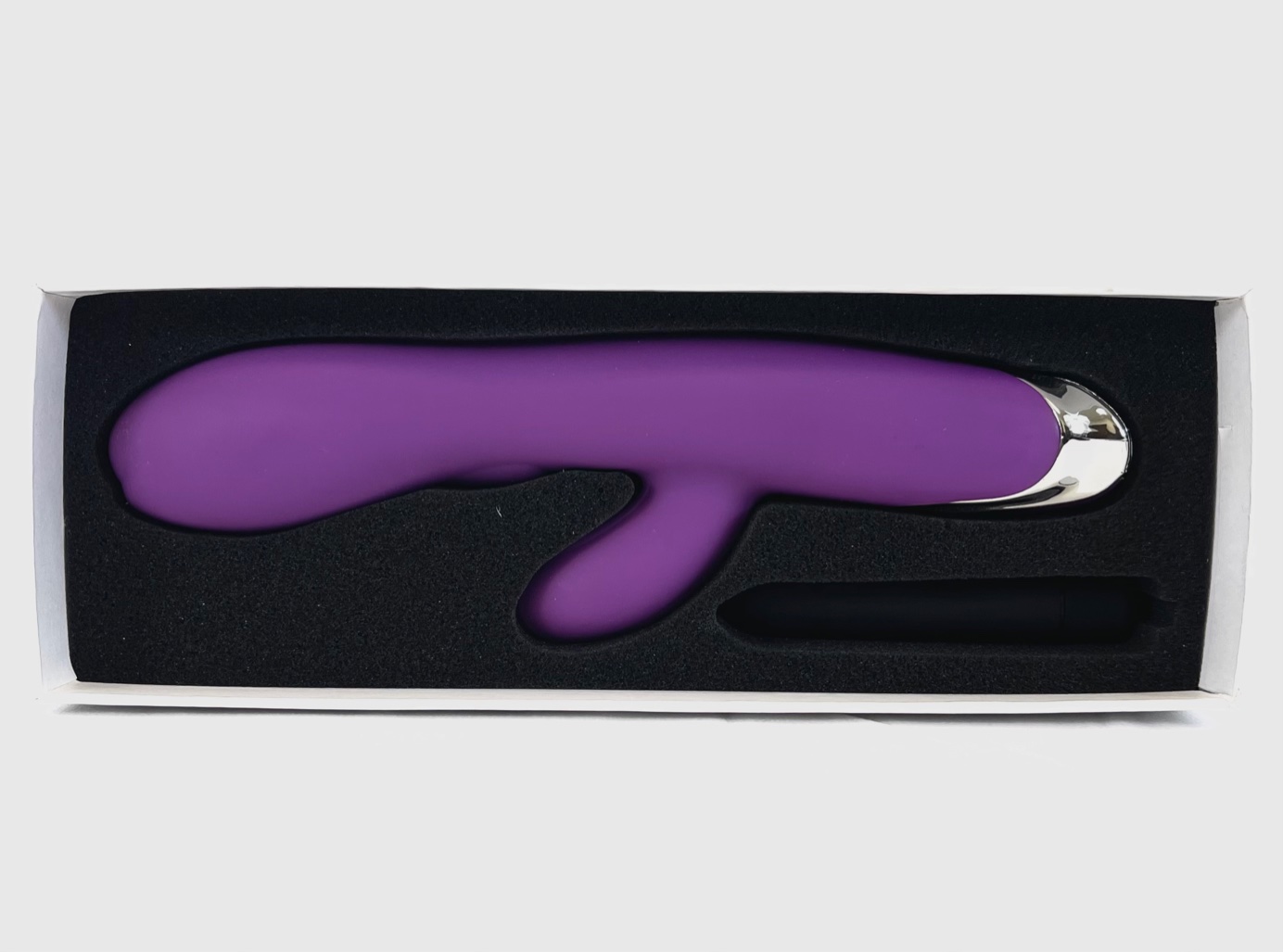 Photo 3 of PEAKPLAYS IRENE VIBRATOR SILICONE ROD G STIMULATOR WITH SMALL EROTIC BULLET PLUG IN TO CHARGE BULLET TAKES 1 AAA BATTERY NOT INCLUDED NEW IN BOX