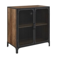 Photo 1 of 30 Industrial Accent Cabinet with Mesh  Saracina Home RUSTIC OAK
