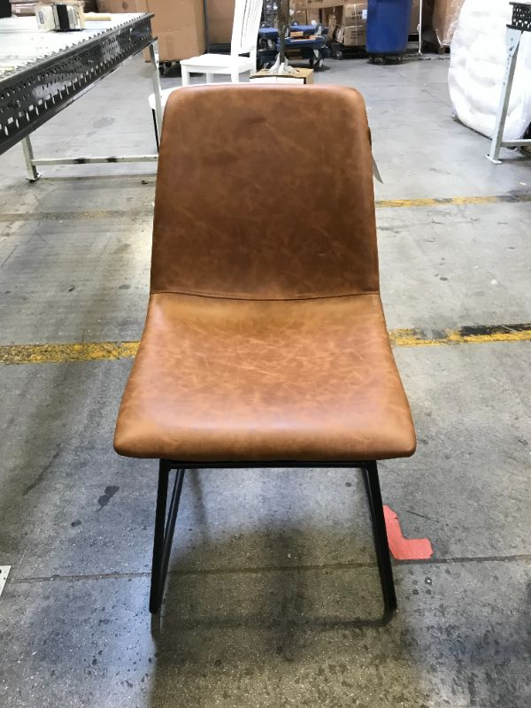 Photo 1 of Bowden Faux Leather And Metal Dining Chair Caramel  Project 62