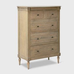 Photo 1 of Avignon Tallboy 5 Drawer Chest  Finch DISTRESSED BROWN