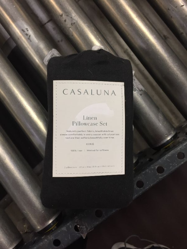 Photo 2 of 100 Washed Linen Solid Pillowcase Set  Casaluna