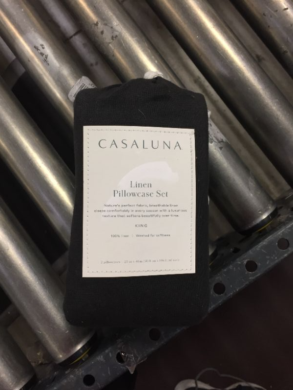 Photo 1 of 100 Washed Linen Solid Pillowcase Set  Casaluna